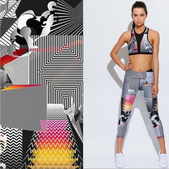 We Are Handsome Flexicool Rift Performance High Neck Crop Sports Bra S NWOT - Picture 4 of 16